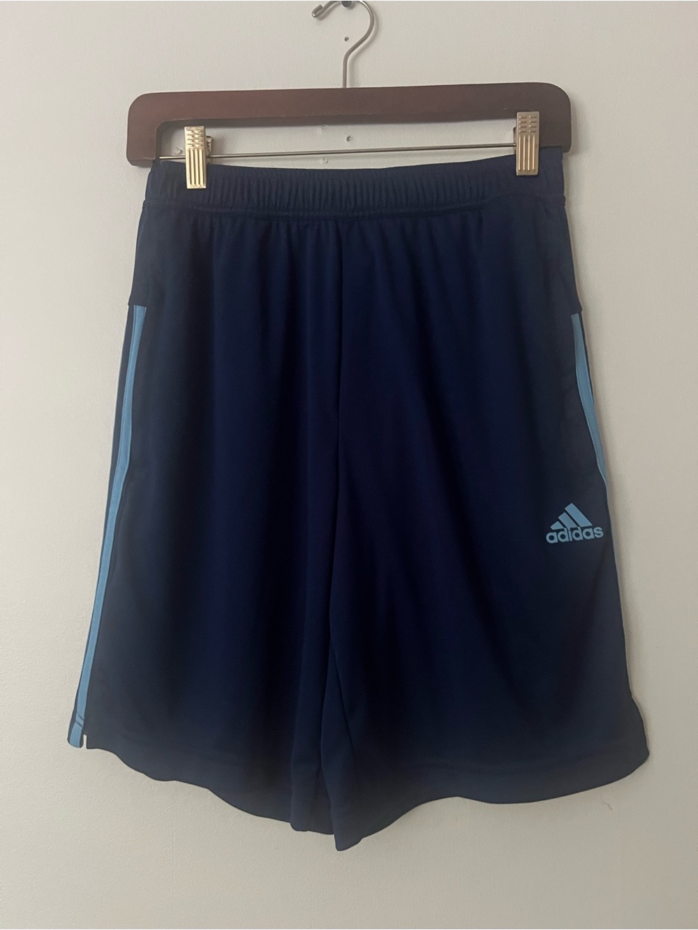 Adidas Navy Blue Athletic Shorts, men’s S, gym workout casual basketball